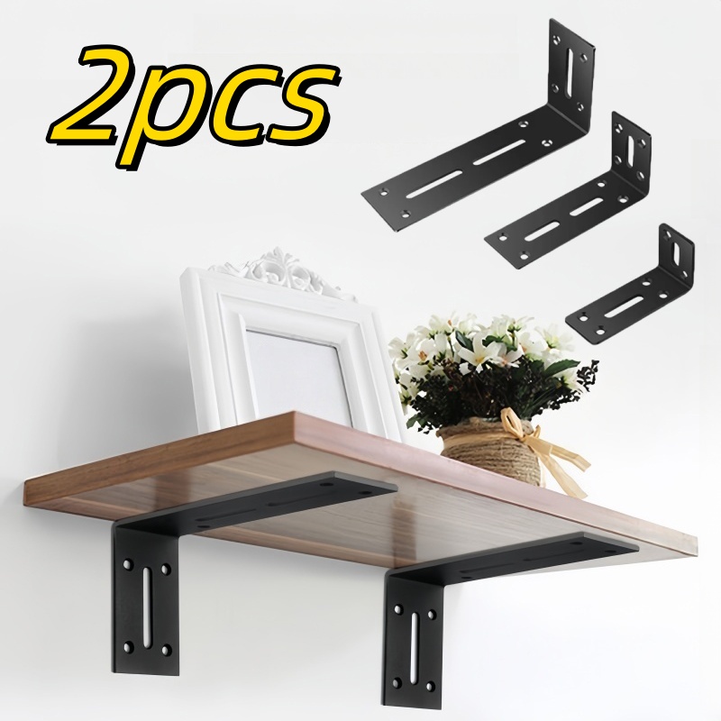 Home Improvement Mall - 2pcs 90 degree black brackets, adjustable