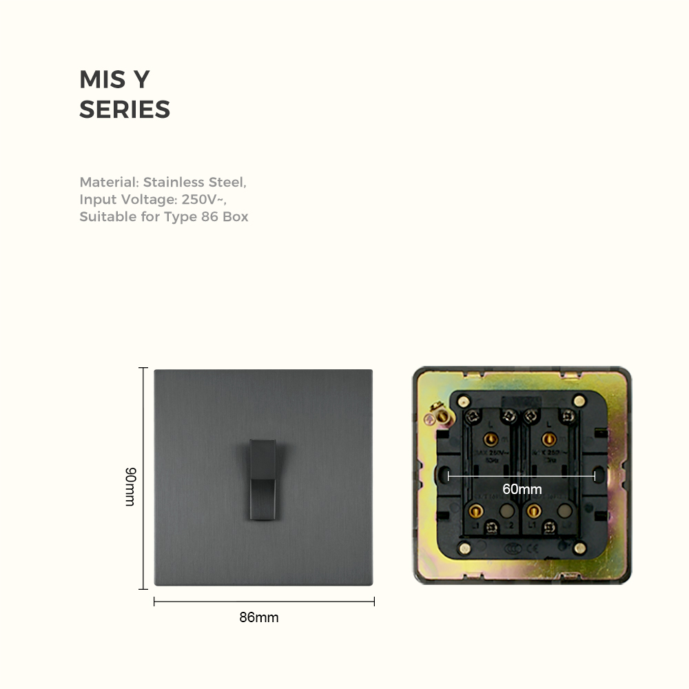 Avoir Gray Y Type Push Button  - Home Improvement Uk review and price