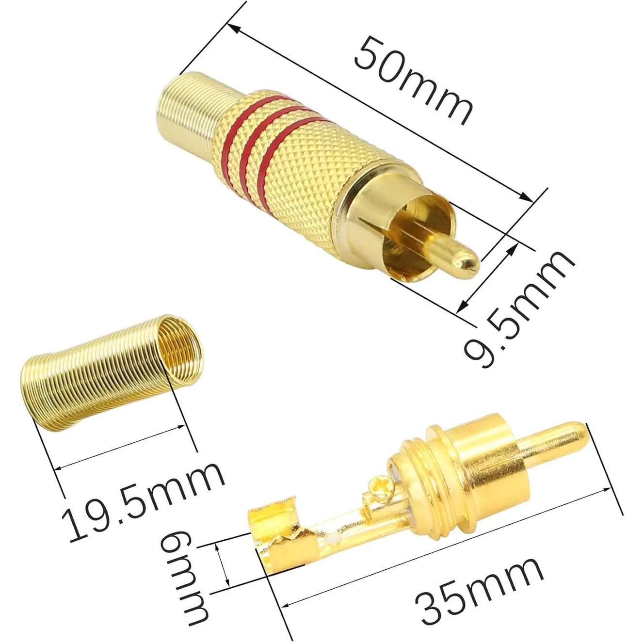 4PCS RCA Plug Gold Plated Sold - Home Improvement Videos review and price