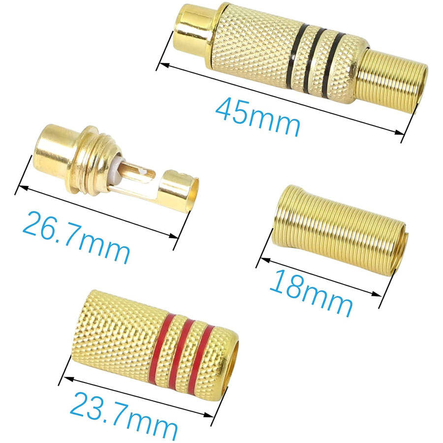 4PCS RCA Plug Gold Plated Sold - Home Improvement Videos review and price
